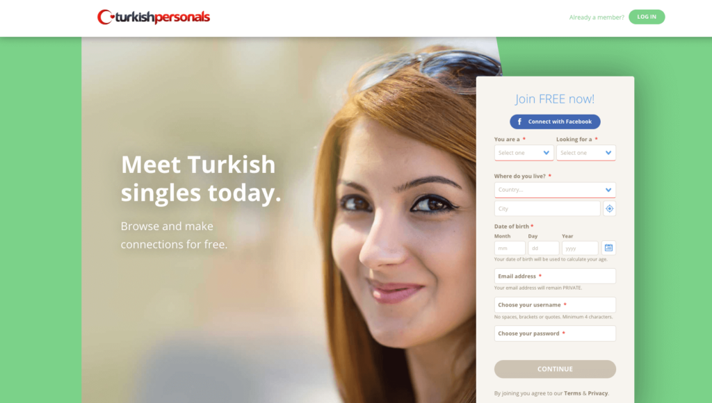 TurkishPersonals Anmeldung